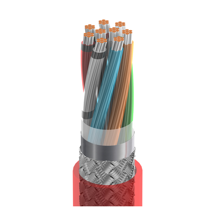 20 AWG, Multi-conductor Electronic Cable, 9 Conductor, Unshielded, RedClassics High-Temp