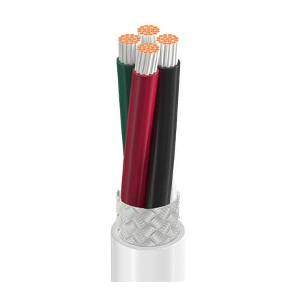 18 AWG, Multi-conductor Electronic Cable, 4 Conductor, Unshielded, WhiteClassics High-Temp