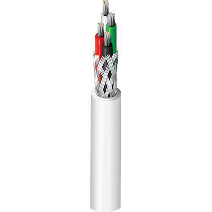 Type E Cable, 26 AWG, 4 Conductor, SRPVC Insulated, TFE Jacket, White