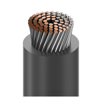 10 AWG, UL 1015 Lead Wire, 65 Strand, 105C, 600V, Tinned copper, PVC, Black, 9910