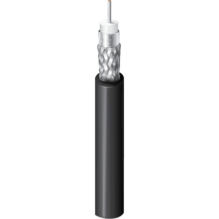 RG59/U Coaxial Cable, 20 AWG, Shielded, Black, 4505R
