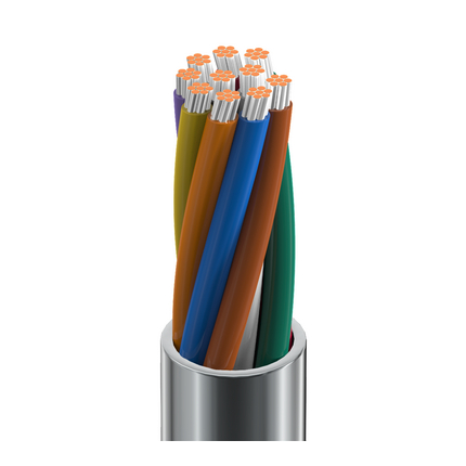 22 AWG, Multi-conductor Electronic Cable, 10 Conductor, Unshielded, GrayClassics Low-Temp