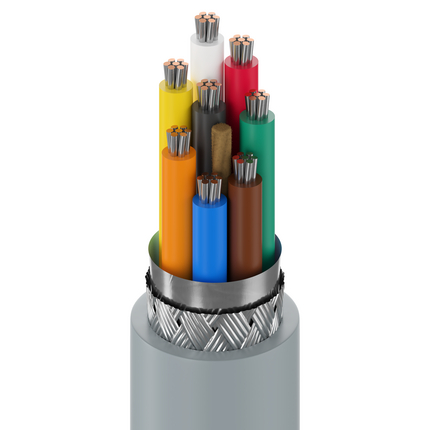 22 AWG, Multi-conductor Electronic Cable, 8 Conductor, Unshielded, Gray9944