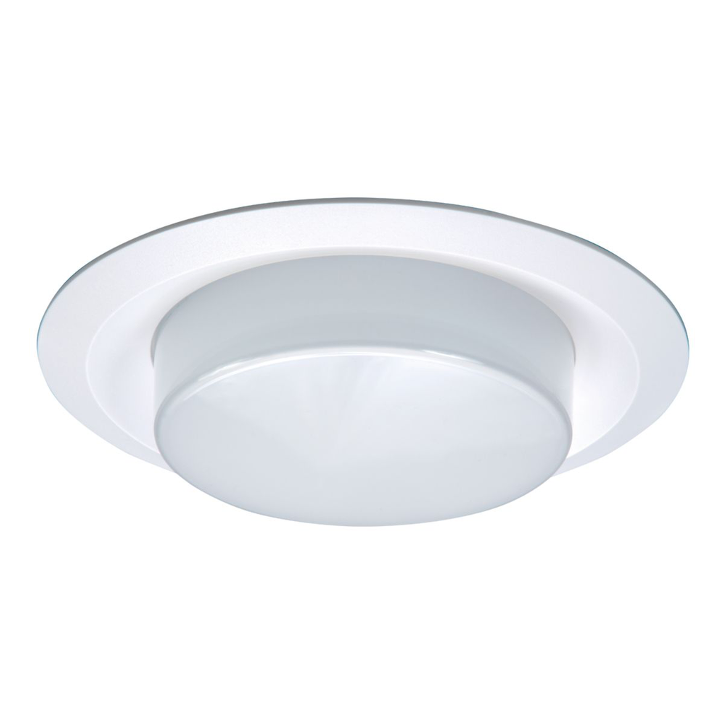 Product image for Halo 6162WH 6" Drop Opal Plastic Lens, Reflector, White Plastic Trim, Showerlight
