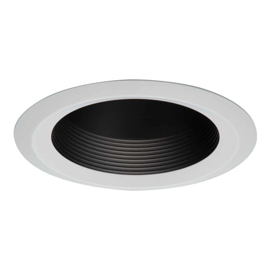 Product image for Halo 6126BB 6" Shallow Full Cone Black Baffle, White Self-Flange Ring