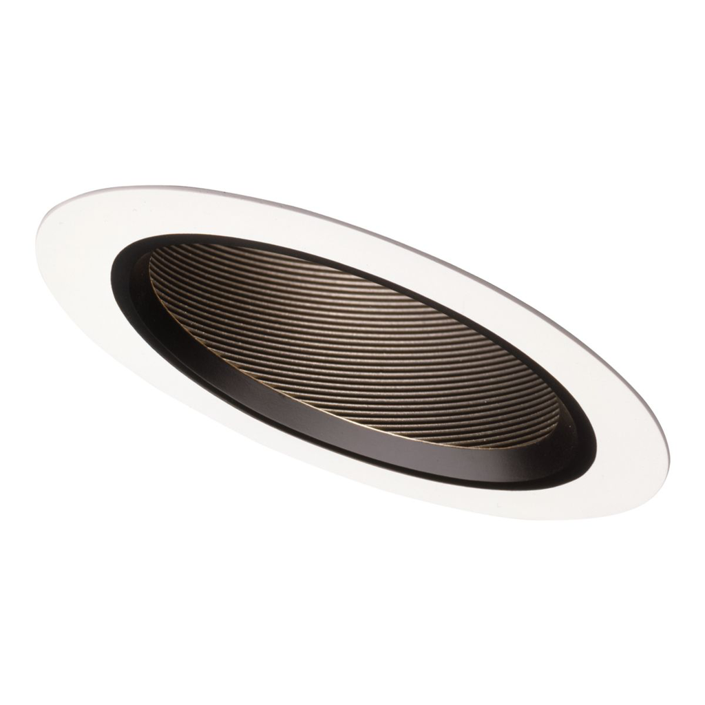 Product image for Halo 498P 6" Trim Baffle - Slope Ceiling Trim White Trim with Black Coilex Baffle