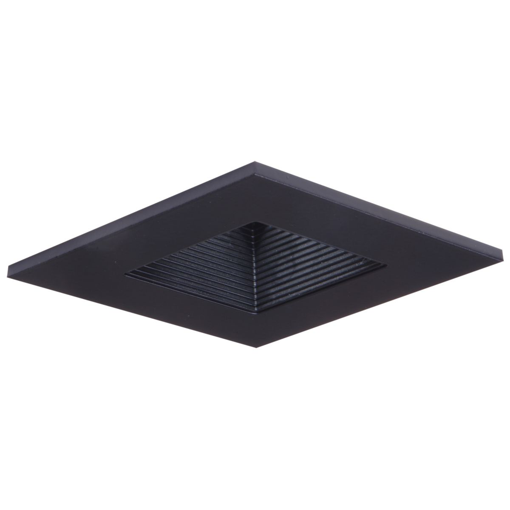 Product image for Halo 3011BKBB 3" Trim Adjustable 15 Degree Square Black Trim with Black Baffle