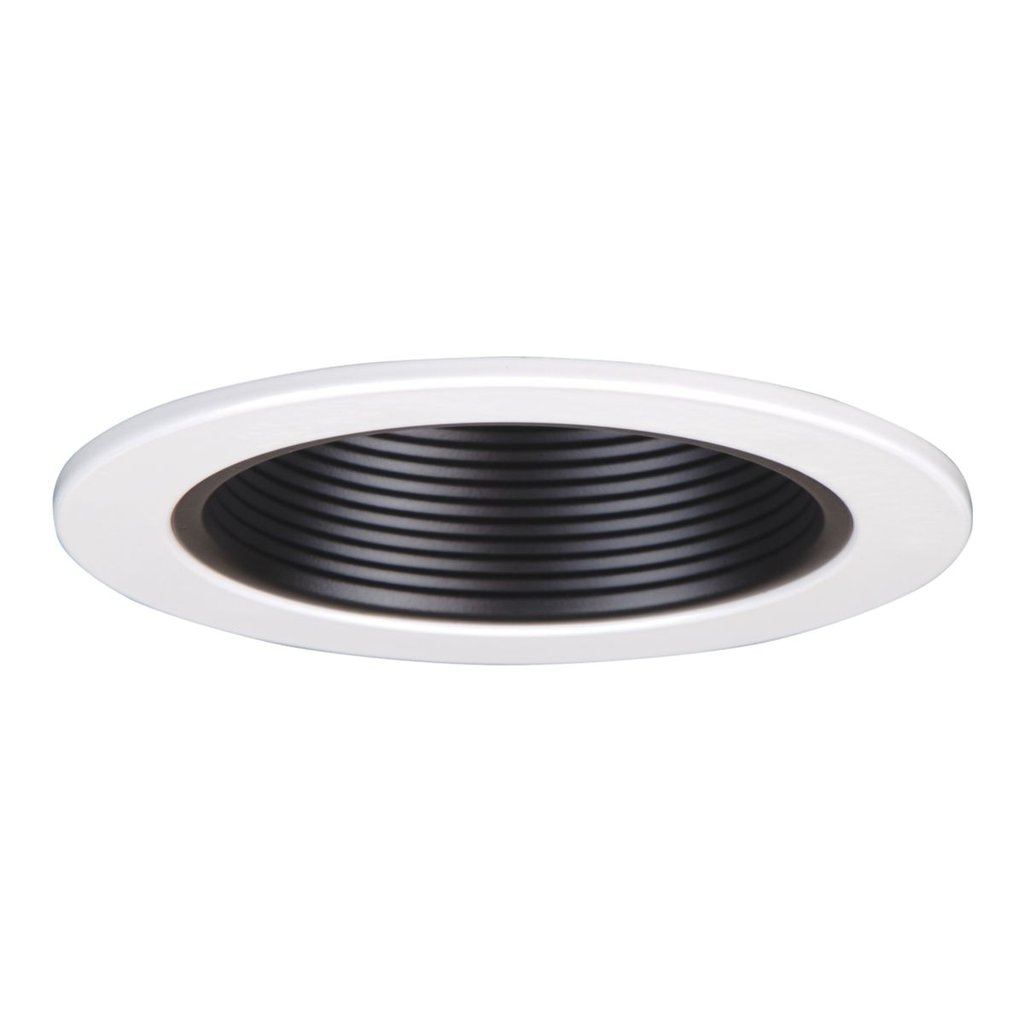 Product image for Halo 953P 4" Trim, Metal Baffle, White Trim with Black Baffle