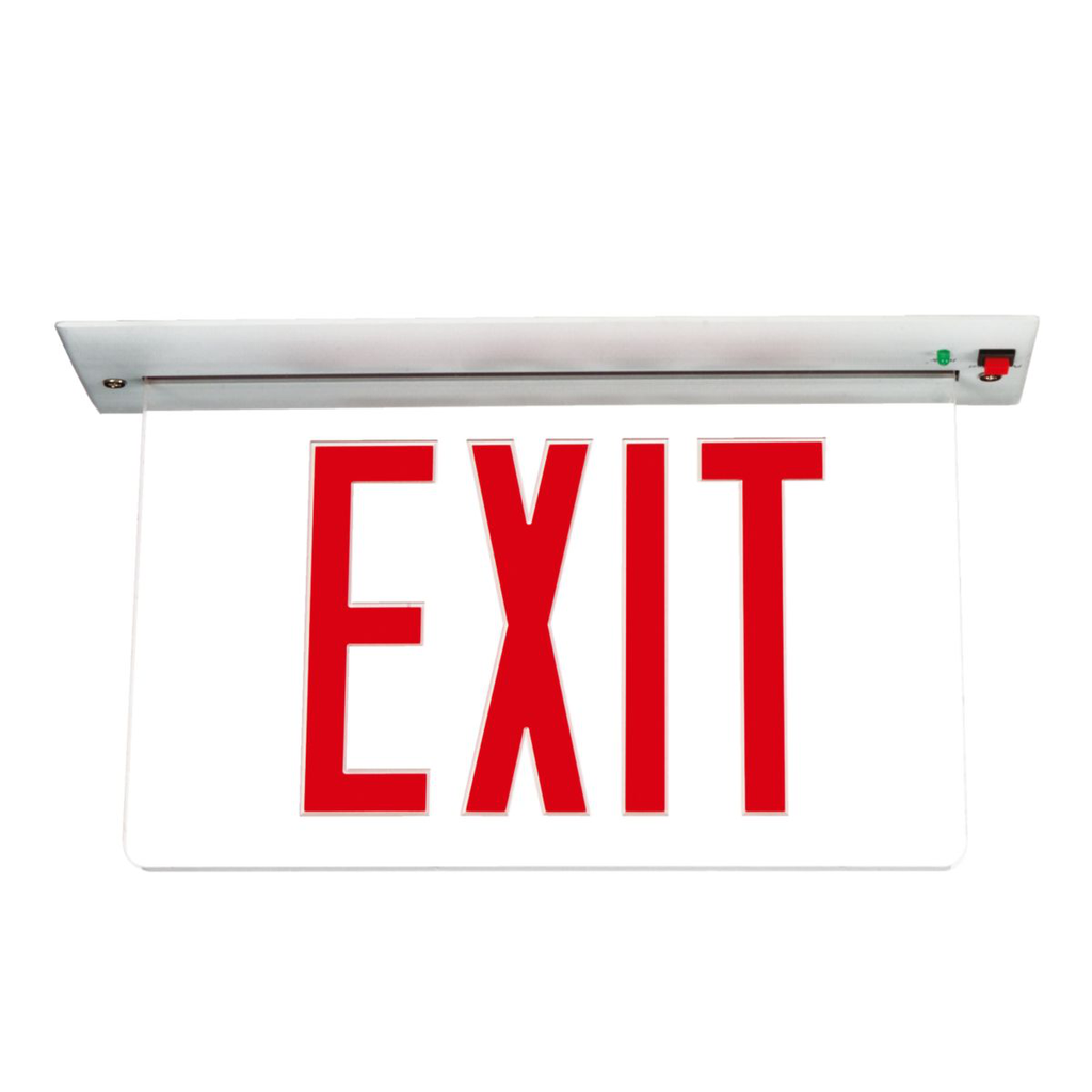 Product image for Metalux EUR61R Edge-Lit Exit AC only, Recessed Mount, Single Sided,Red Letters 120-277V