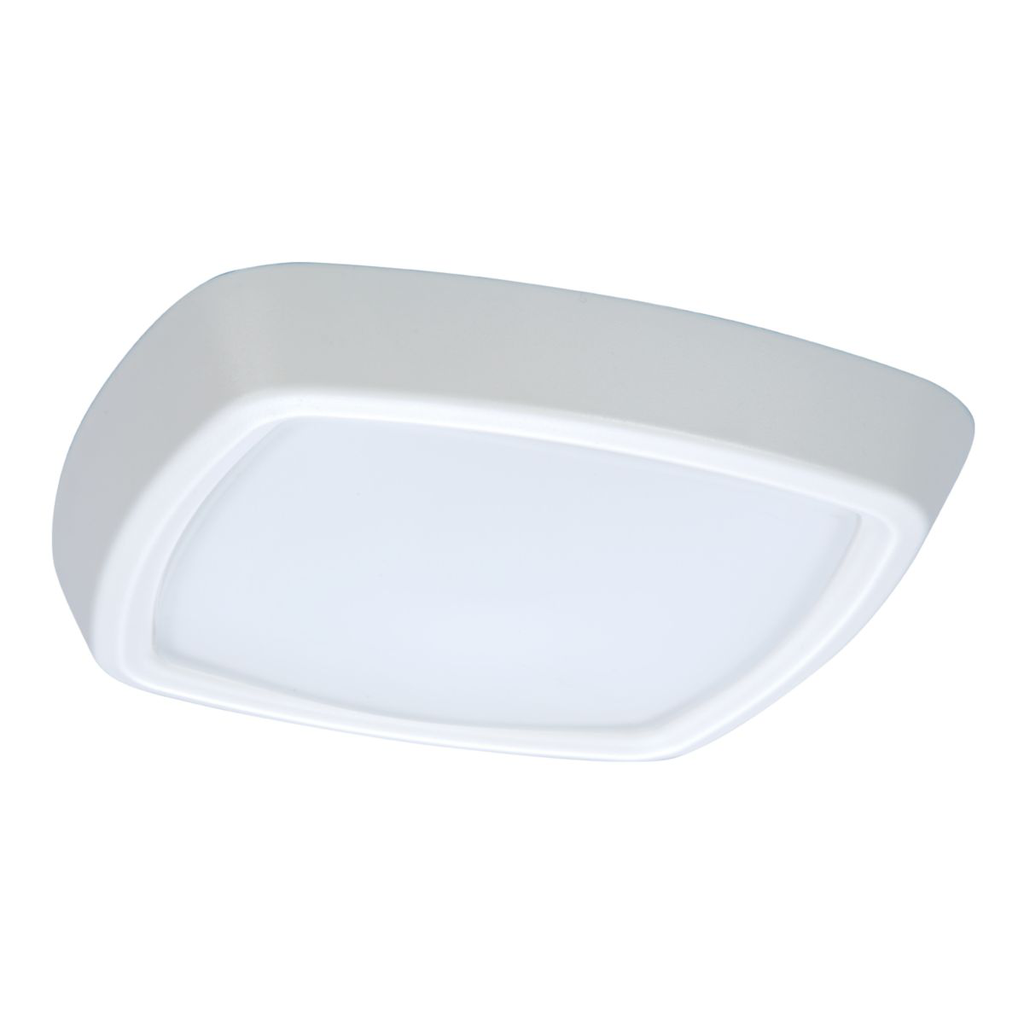 Product image for Halo 5255WH 5" Soft Square Frost Curve Glass Lens, White Plastic SF Ring, Showerlight