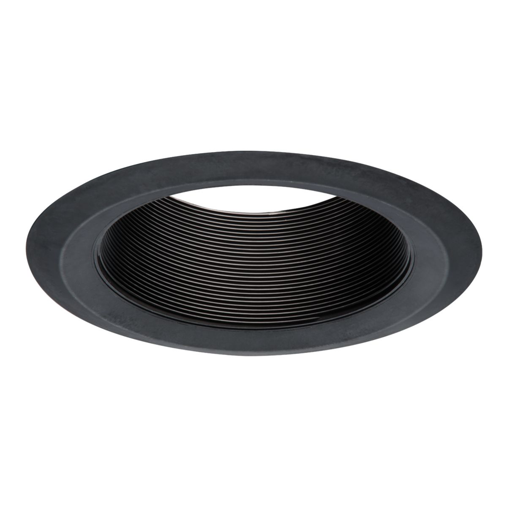 Product image for Halo 6108BKBB 6" Black Plastic Straight-Side Coilex® Baffle, Black Self-Flange Ring