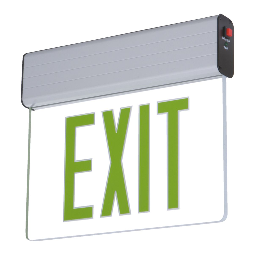 Product image for Cooper EUS70G LED, Surface, Aluminum Housing, Universal Face, Green Letters, Self-Powered