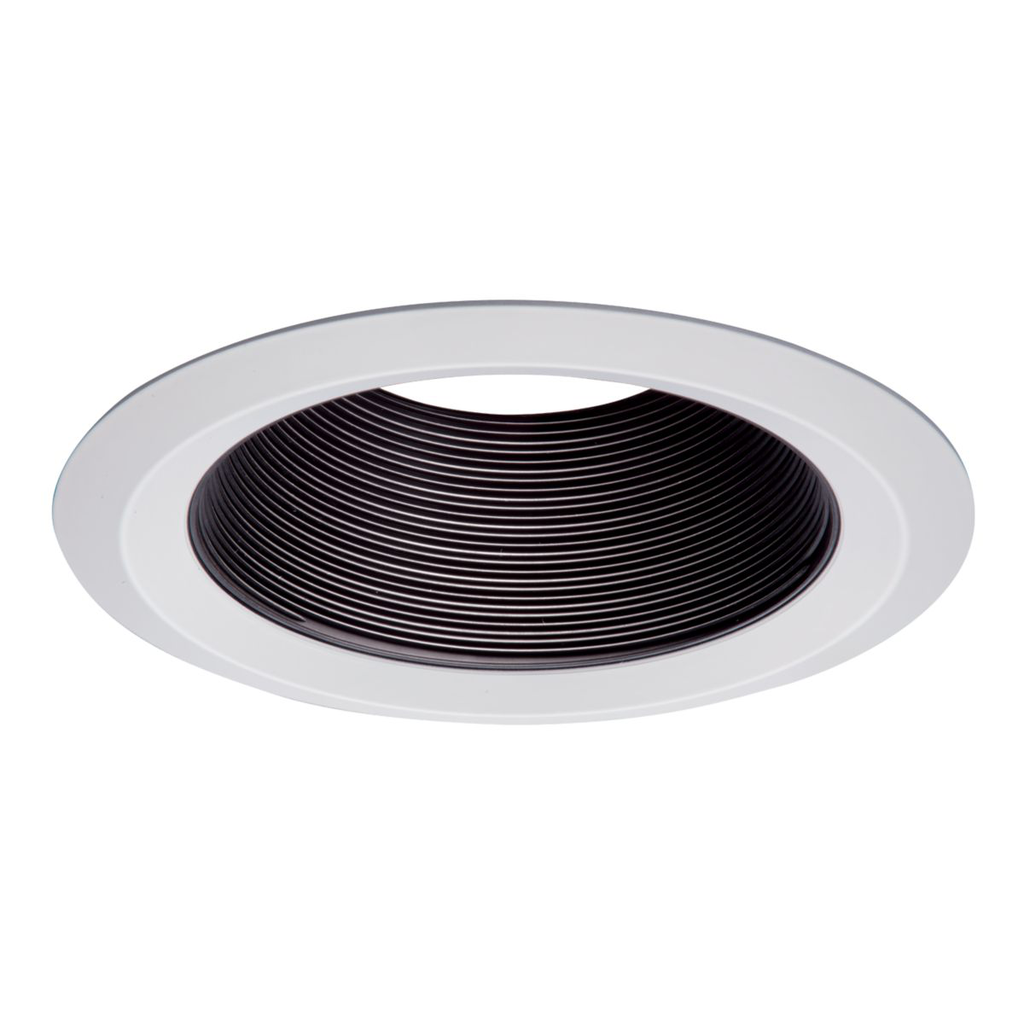 Product image for Halo 6109BB 6" Black Plastic Tapered Coilex® Baffle, White Self-Flange Ring