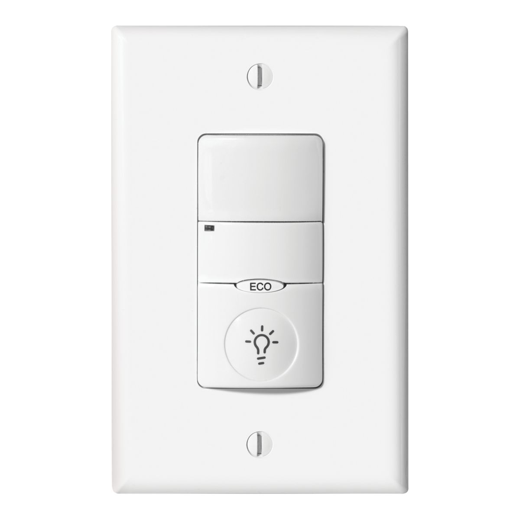 Product image for Greengate VNW-P-1001-MV-W Vacancy PIR Single Level, No Neutral, 120/277V Wall Switch Sensor, White