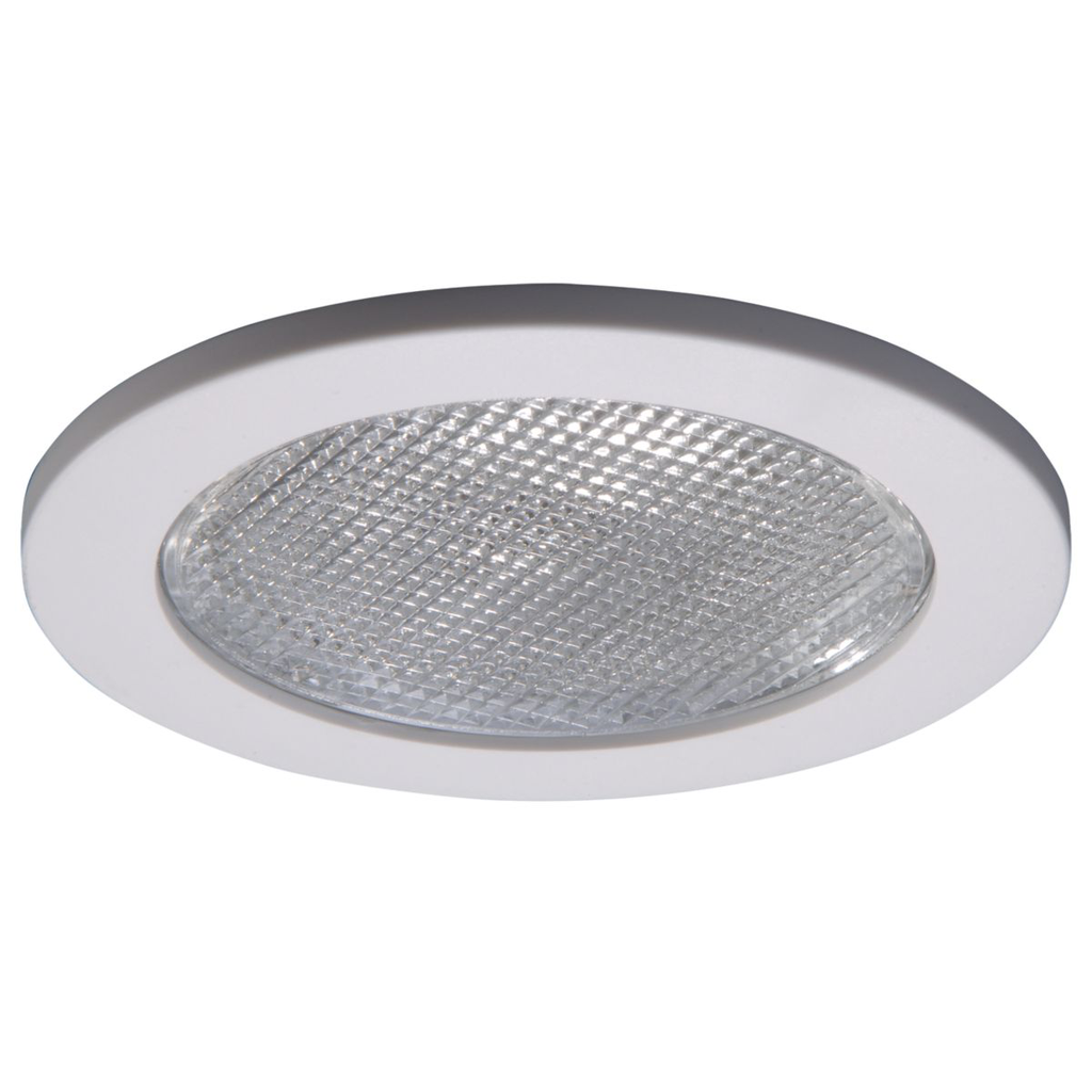 Product image for Halo 955PS 4" Trim, Lensed Showerlight, White Trim with Prismatic Glass Lens
