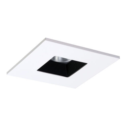 Product image for Halo TLS408WHBB 4" LED Trim, Square Baffle Trim with Solite(R) Regressed Lens, Black Baffle, White Ring, Shower Rated