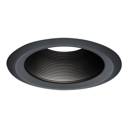 Product image for Halo 6102BB 6" Black Tapered Metal Baffle, White Self-Flange Ring