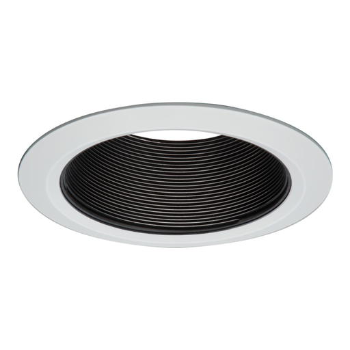 Product image for Halo 5109BB 5" Black Plastic Tapered Coilex Baffle, White Self-Flange Ring