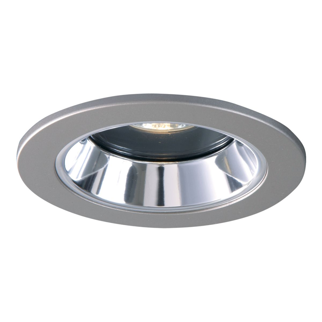 Product image for Halo 1951SNS 4" Trim Lensed Showerlight Satin Nickel Trim, Clear Specular Splay Reflector, MR16