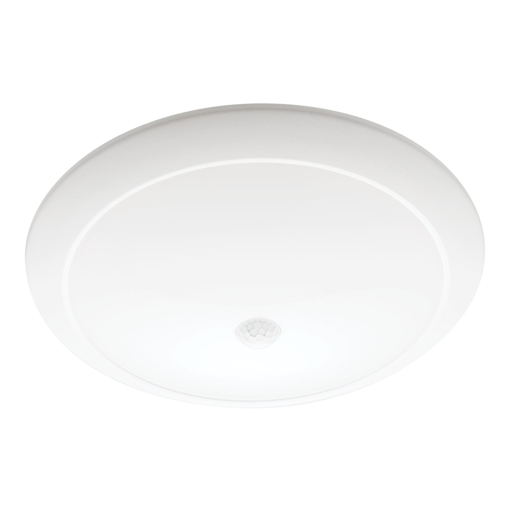 Product image for Halo HLCMS9129301EWH 9-Inch Motion Sensor, LED surface light,1200 lumens,90,3000K,120V,Matte white flange finish