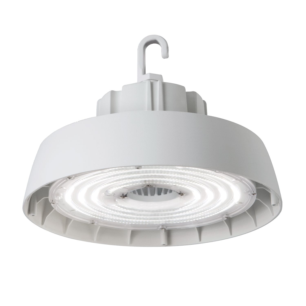 Product image for Metalux UHB-12-UNV-L840-CD-U Metalux LED Round High Bay, 4000K, 120/277V, White, 12000 lumens, 0-10V Dimming, 6ft Cords, Hook and 1/2" threaded hub mounting