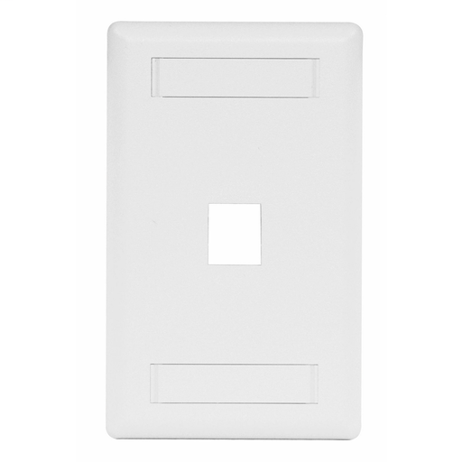 Phone/Data/Multimedia Faceplate, Face Plate, Rear-Loading, 1-Port, Single-Gang, White