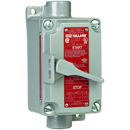 XSD/XSX/FXSD/FXSX SERIES - XSX SINGLE GANG ALUMINUM MANUAL MOTORSTARTING SWITCH - 3 POLE 3 PHASE - DEAD-END - HUB SIZE 3/4 IN