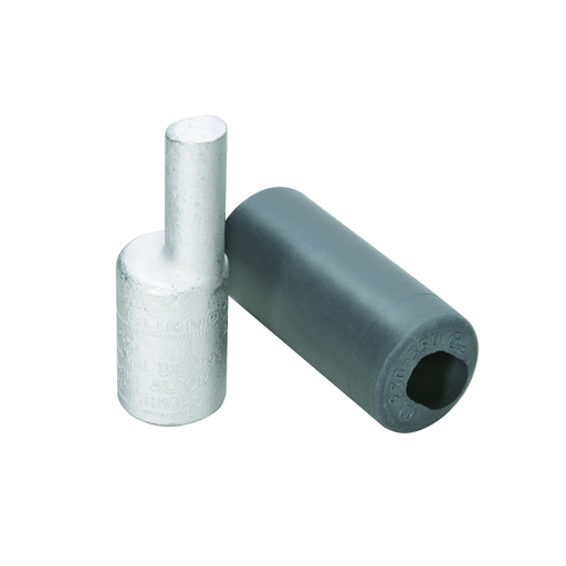 Aluminum Compression Pin Adapter, 250 kcmil, 0.47" Plug Dia, 1.22" Plug Length, Al/Cu Rated.