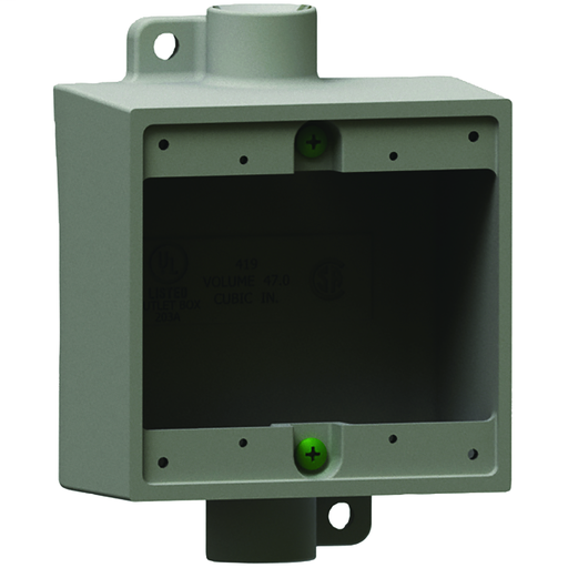 2FS/FD SERIES FITTINGS - ALUMINUM - 2FDC TYPE CAST DEVICE BOX TWO GANG -DEEP - HUB SIZE 1/2 IN - VOLUME 50.0 CU IN