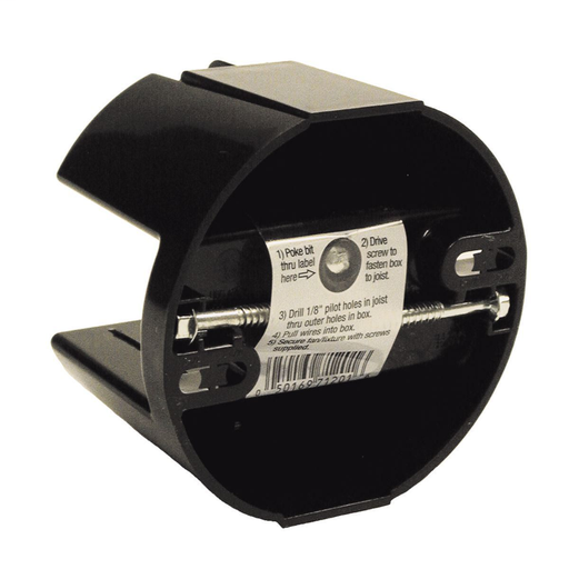 THE SADDLE-BOX® ceiling box 4 in. Round Ceiling Fan and Fixture Box