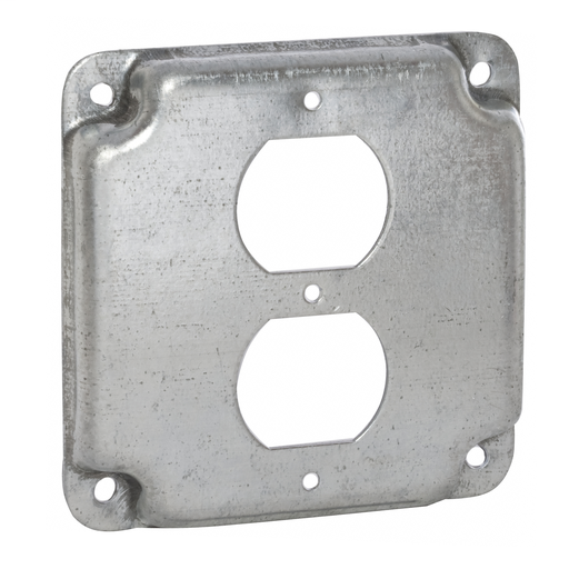 4 in. Square Cover, Exposed Work, Duplex