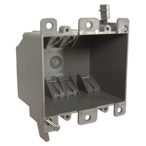 2-Gang Nonmetallic Square Cable Box, 2-3/4 in. Deep