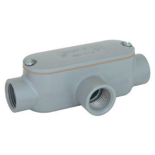 E SERIES - ALUMINUM CONDUIT BODY WITH COVER AND GASKET - T TYPE - HUBSIZE 2-1/2 INCH