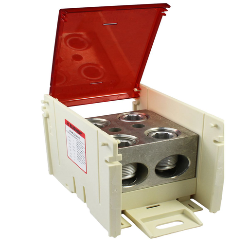 Hinged large cover for distribution block.