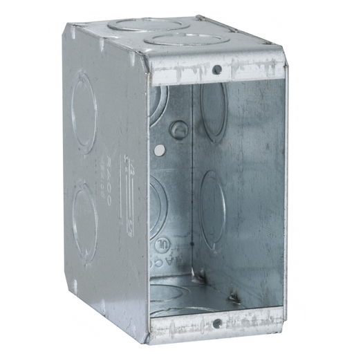 1-Gang Masonry Box, Nongangable, 3-1/2 in. Deep, Ten Concentric KO’s