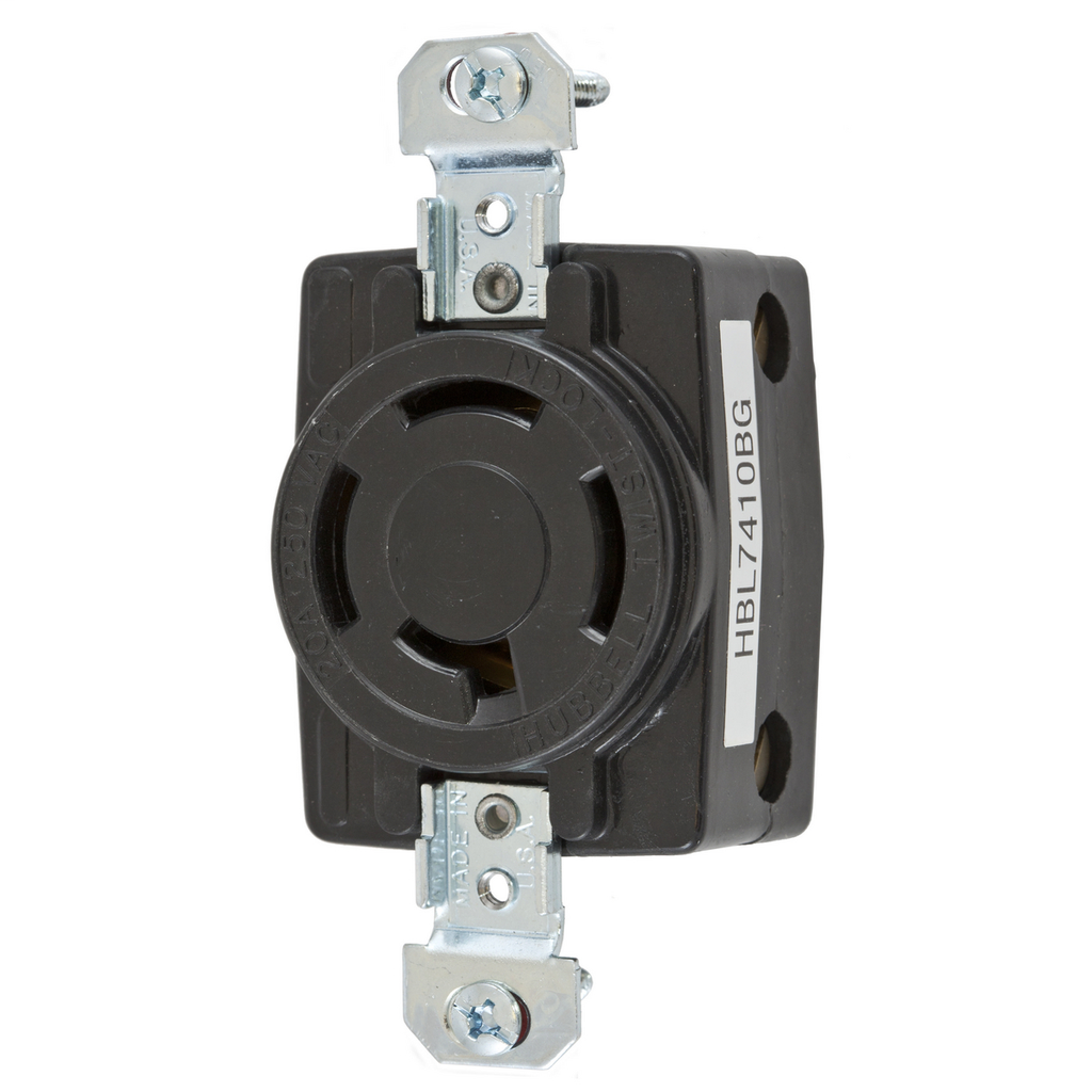 Locking Devices, TwistLock®, Industrial, Flush Receptacle, 20A 3Phase