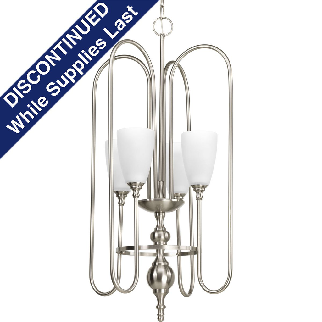 Product image for PROG P4227-09 4-LT FOYER WITH ETCHED GLASS