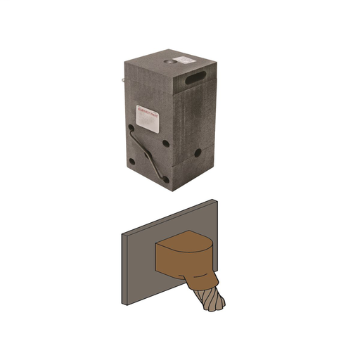 Angular Cable Drop to Vertical Steel Surface - Flat Steel Mold