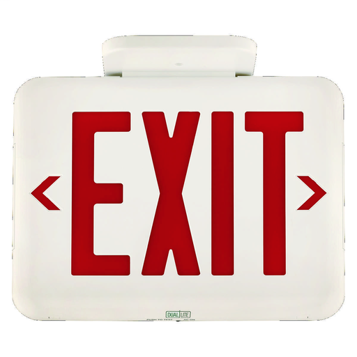 EVE Series LED exit sign, Face style: Universal Face, Letter Color: Red, Housing Finish: White, Operation: Emergency, Battery Type: Nickel Metal Hydride (NiMH), Battery Runtime: 90 min, Voltage Rating: 120/277 VAC.