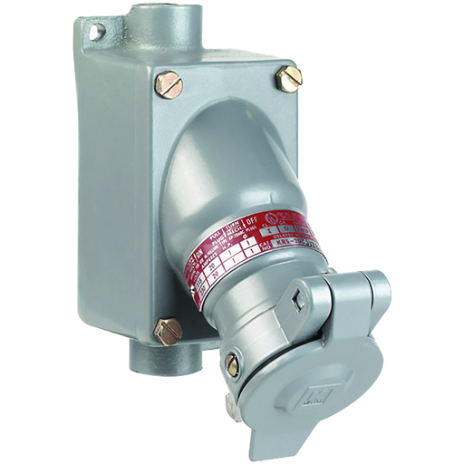 KR Series - Aluminum 30 Amp Receptacle With Feed-Thru Enclosure - 3W 4P Circuit - 115/230VAC At 60Hz - Hub Size 3/4 Inch
