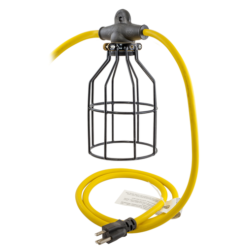 Temporary Lighting Products, 12/3 50' STW Light String, With Metal Guards, 5 Fixtures
