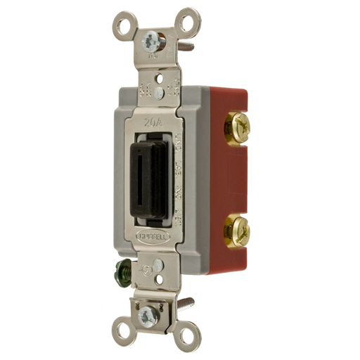 Switches and Lighting Controls,Extra Heavy Duty Industrial Grade, Locking Toggle Switches, General Purpose AC, Double Pole, 20A 120/277V AC, Back and Side Wired, Black Key Guide