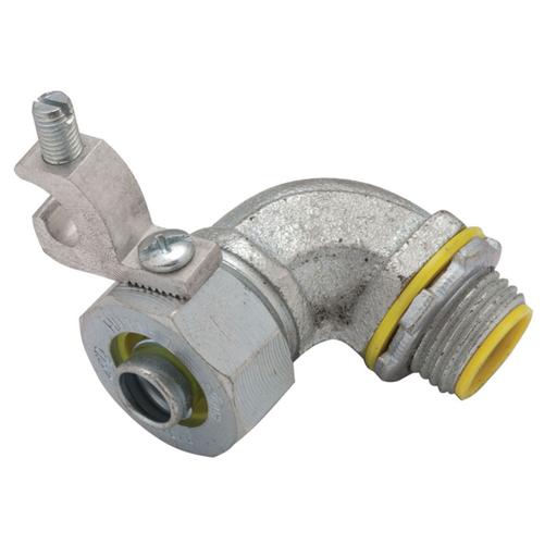1 in. 90 Degree Liquidtight Connector, Insulated with Ground Lug