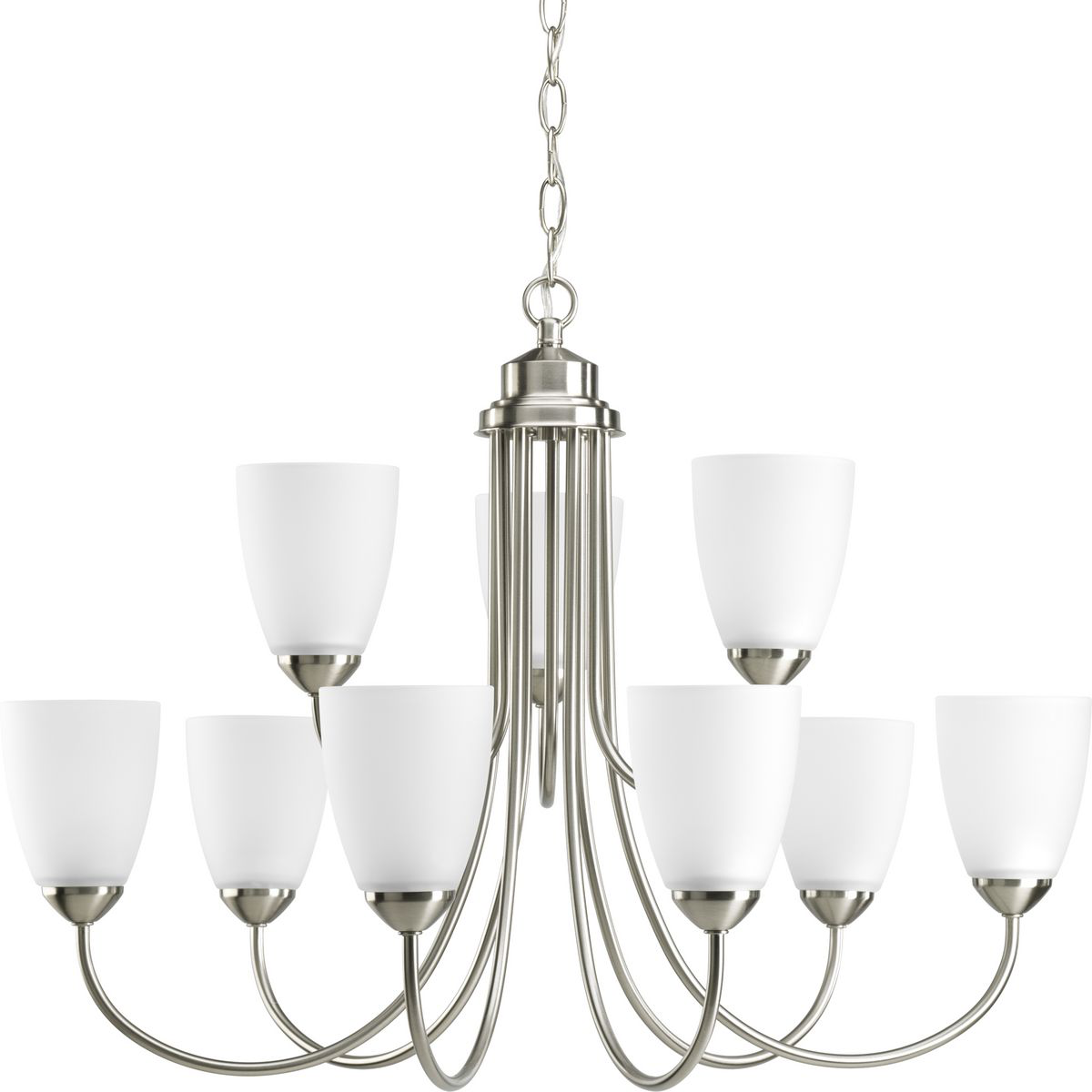 Progress Lighting P4053-09 12 Light Two-Tier North Park Chandelier Brushed Nickel Progress Lighting P4053-09 12 Light Two-Tier North Park Chandelier Brushed Nickel