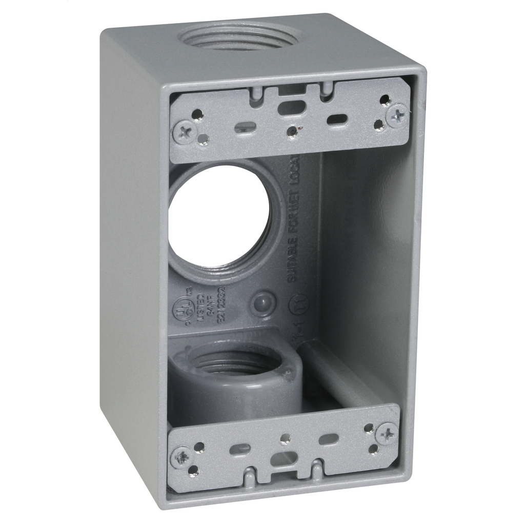 Product image for Taymac SB3100S 1g Weatherproof Box (3) 1 In. Outlets - Gray