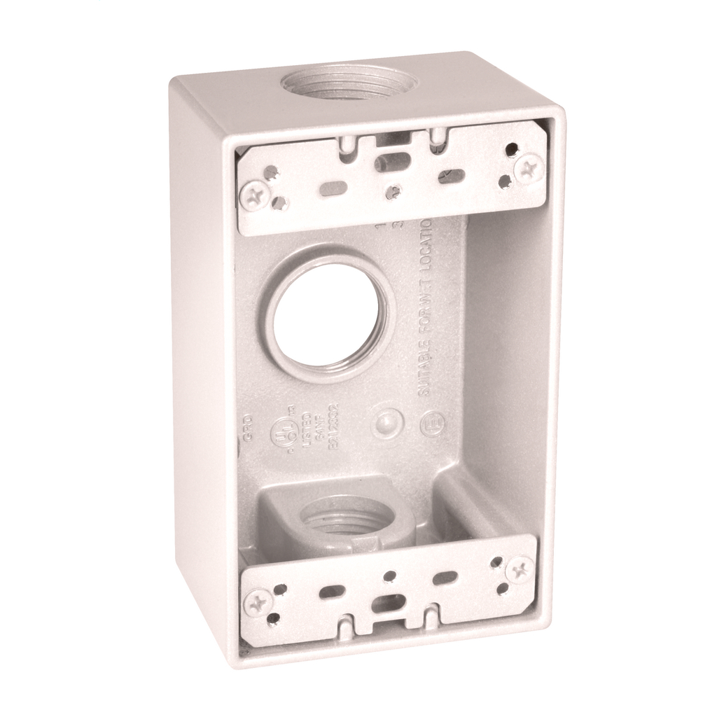 Product image for RACO SB375WH 1G WP BOX (3) 3/4 IN.