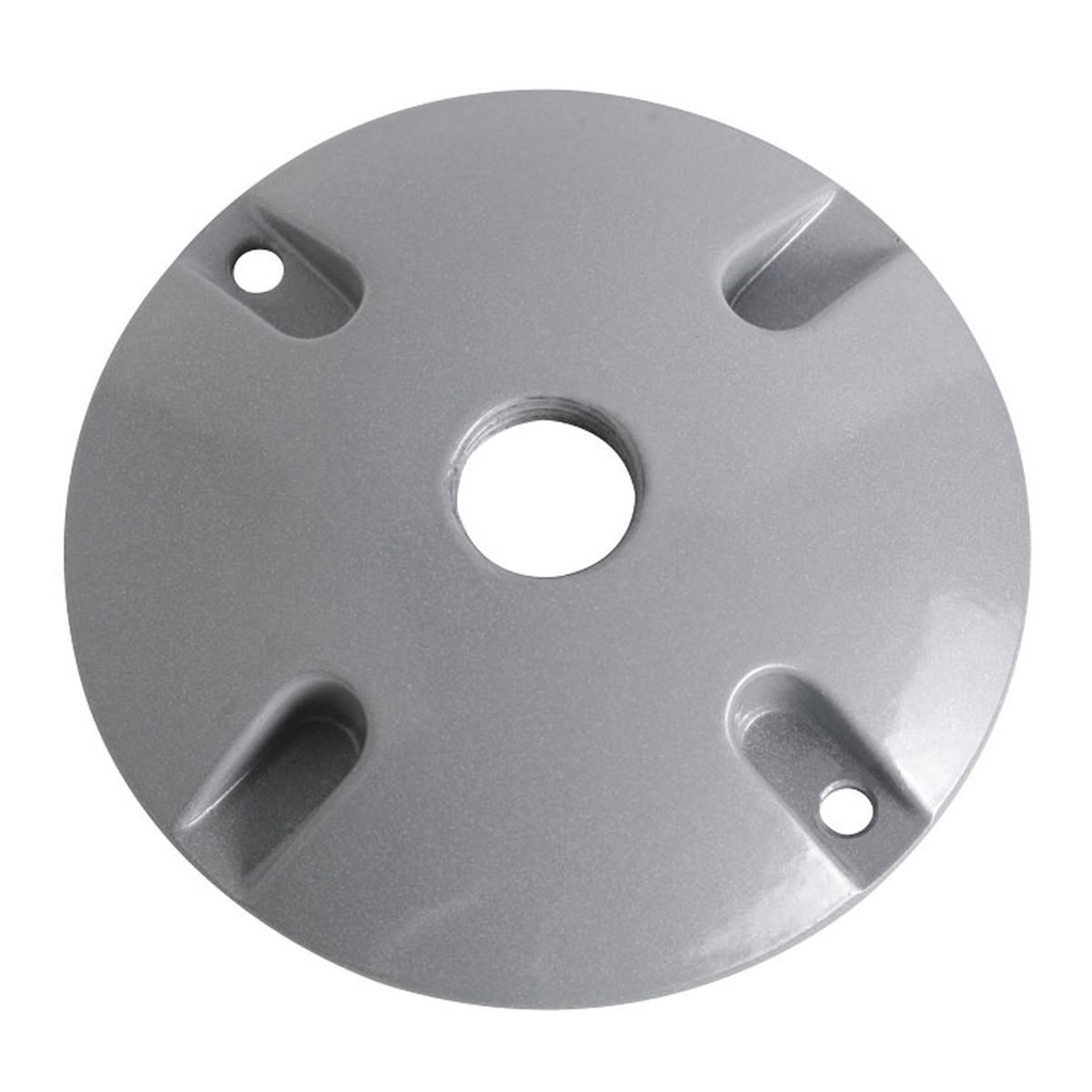 Product image for TayMac Corp LV310S 1-Hole Gray Die-Cast Metal Powder Coated Round Lampholder Cover