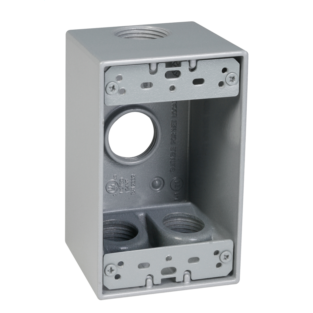Product image for Taymac SD475S 1g Weatherproof Deep Box (4) 3/4 In. Outlets - Gy