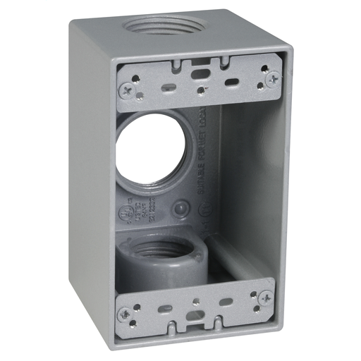 Product image for Taymac SB3100S 1g Weatherproof Box (3) 1 In. Outlets - Gray