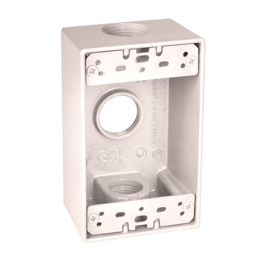 Product image for RACO SB375WH 1G WP BOX (3) 3/4 IN.
